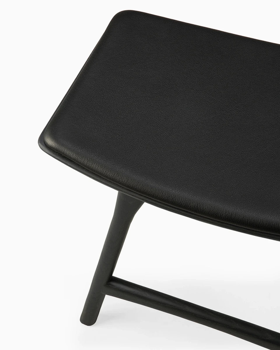 Black Oak / Black Leather / Dining Height (19" Height)