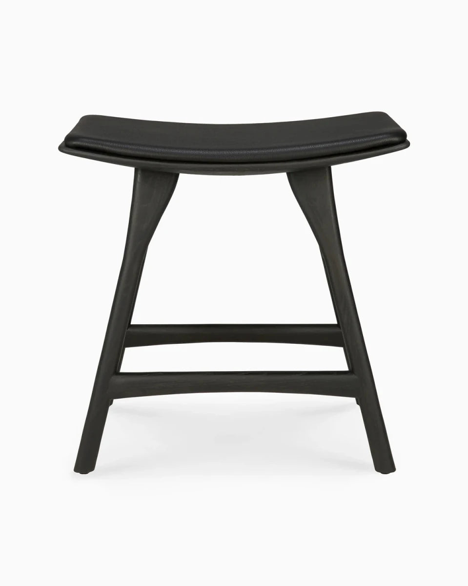 Black Oak / Black Leather / Dining Height (19" Height)