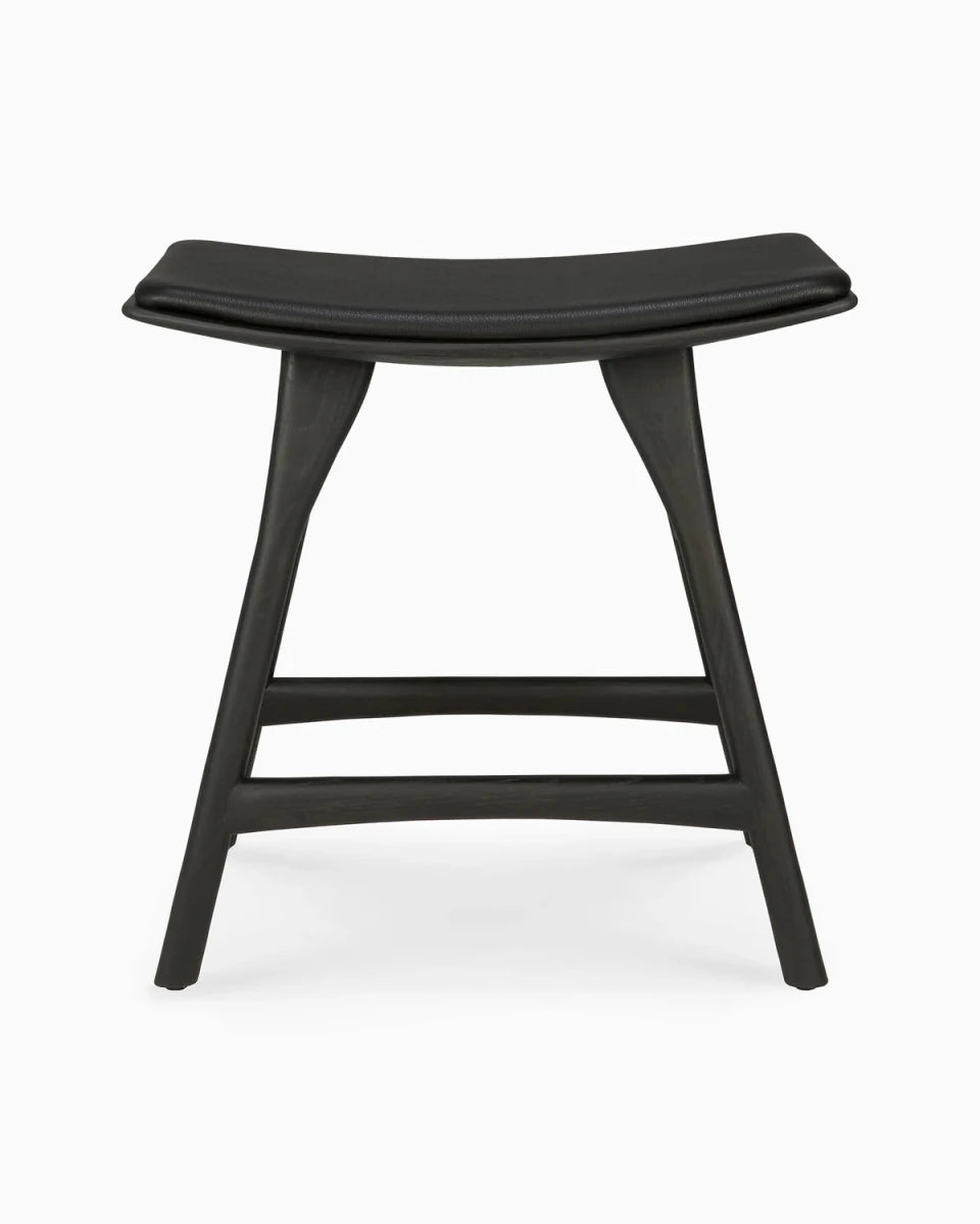 Black Oak / Black Leather / Dining Height (19" Height)