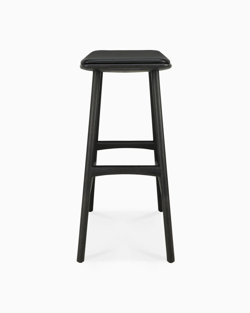 Black Oak / Black Leather / Counter Height (26")