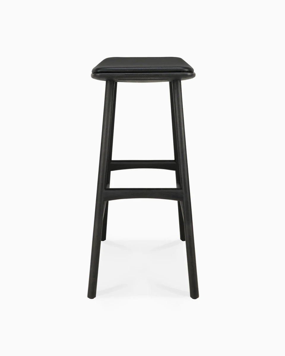 Black Oak / Black Leather / Counter Height (26")
