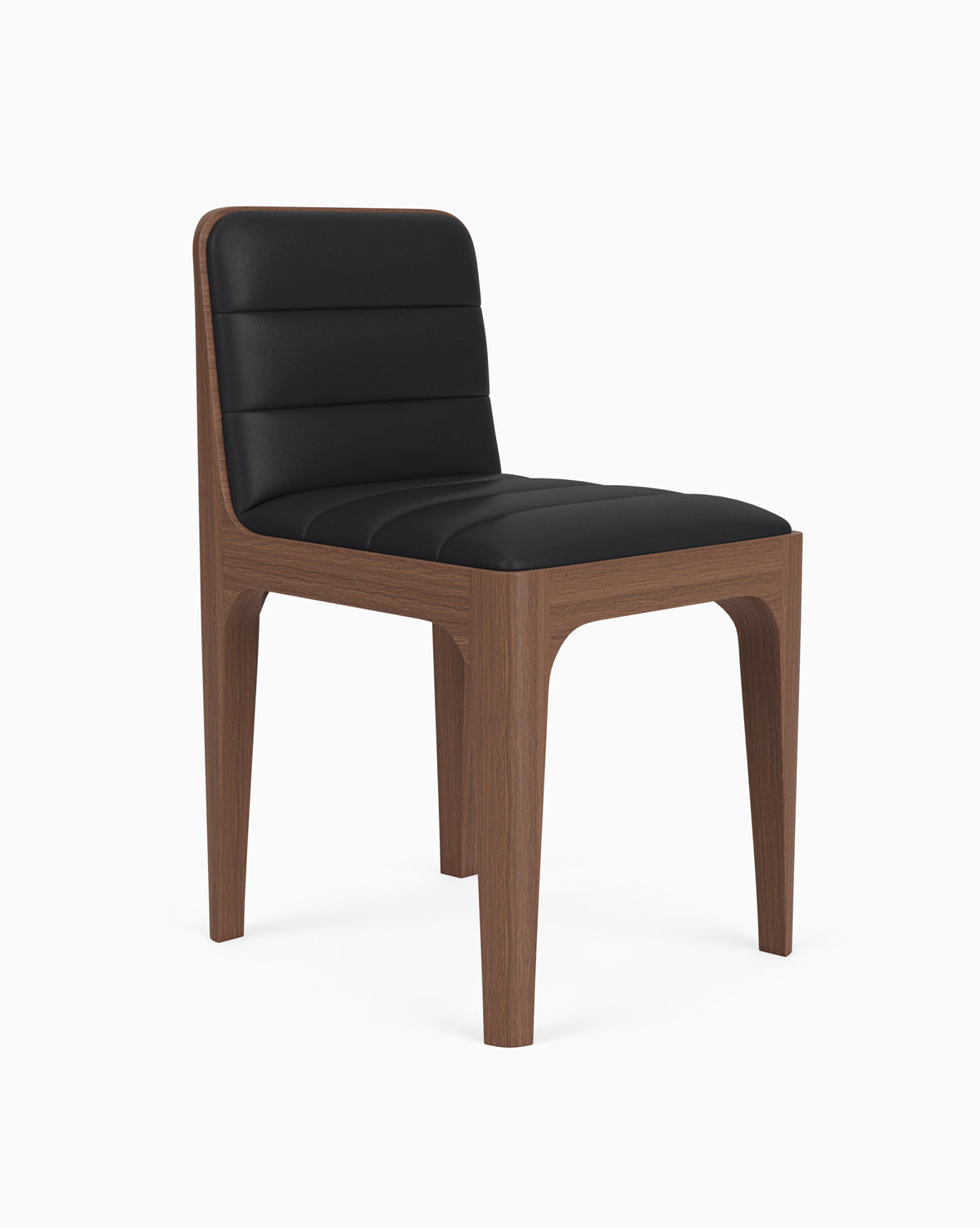Black Leather Seat / Walnut Frame