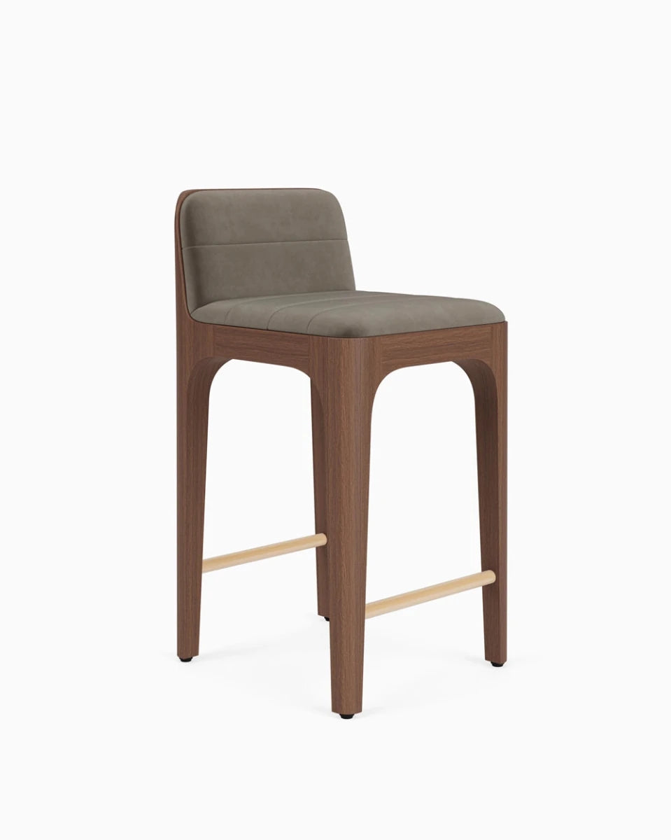 Mushroom Velvet Seat / Walnut Frame / Counter (27" Height)