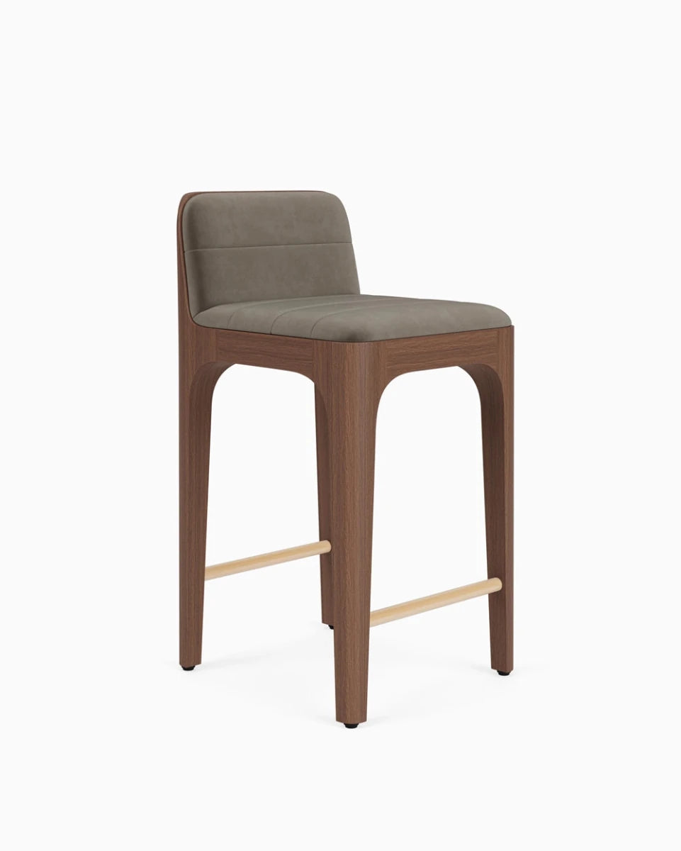 Mushroom Velvet Seat / Walnut Frame / Counter (27" Height)