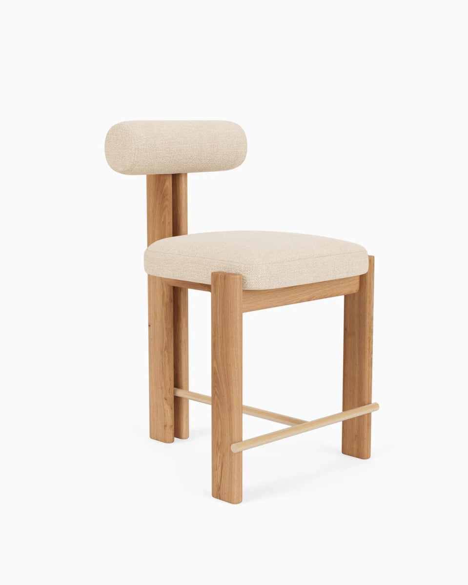 Oat Woven / White Oak Frame / Counter (24.5" Height)