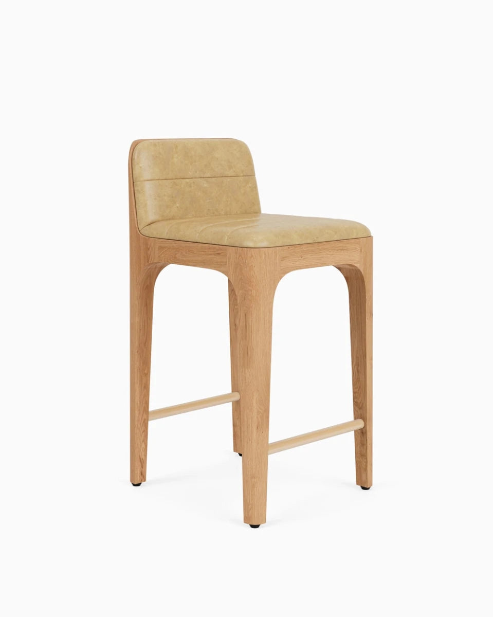 Sunflower Leather Seat / White Oak Frame / Counter (27" Height)