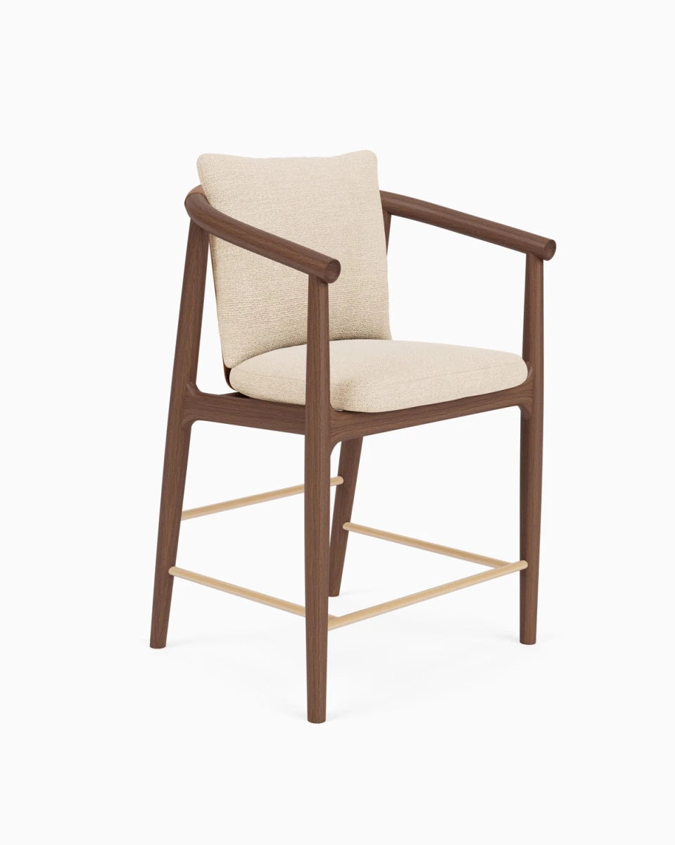 Oat Woven / Saddle Leather / Walnut / Counter (24" Height)