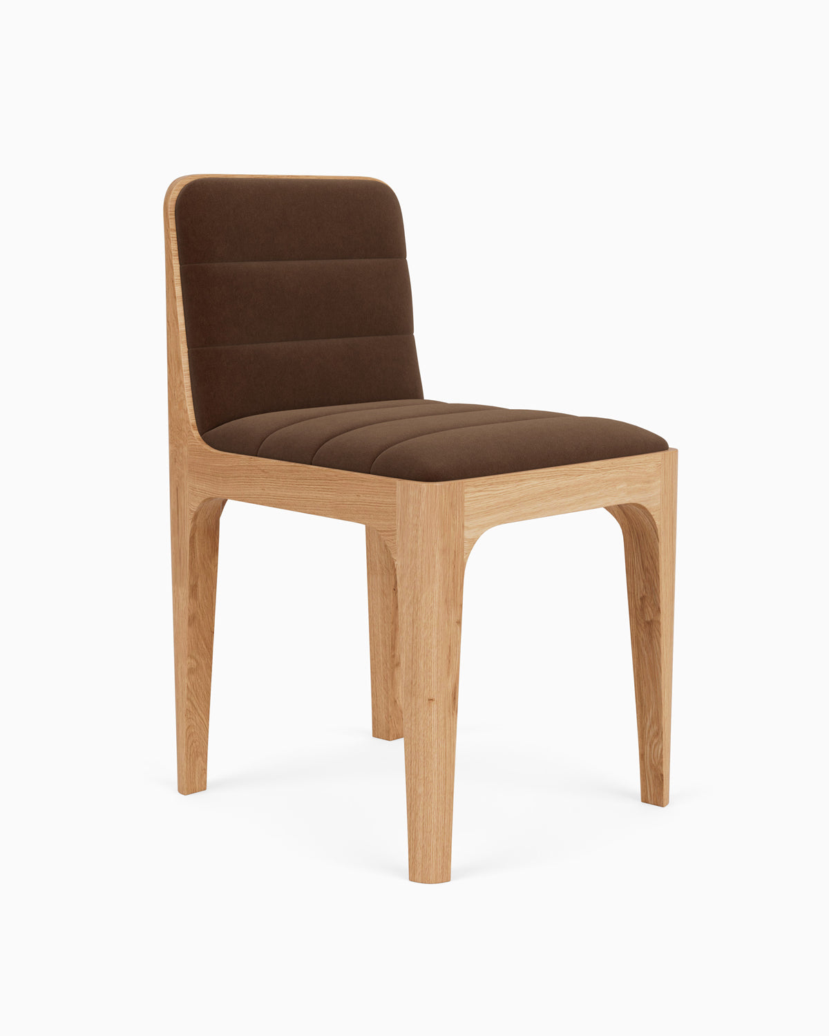 Cognac Velvet Seat / White Oak Frame