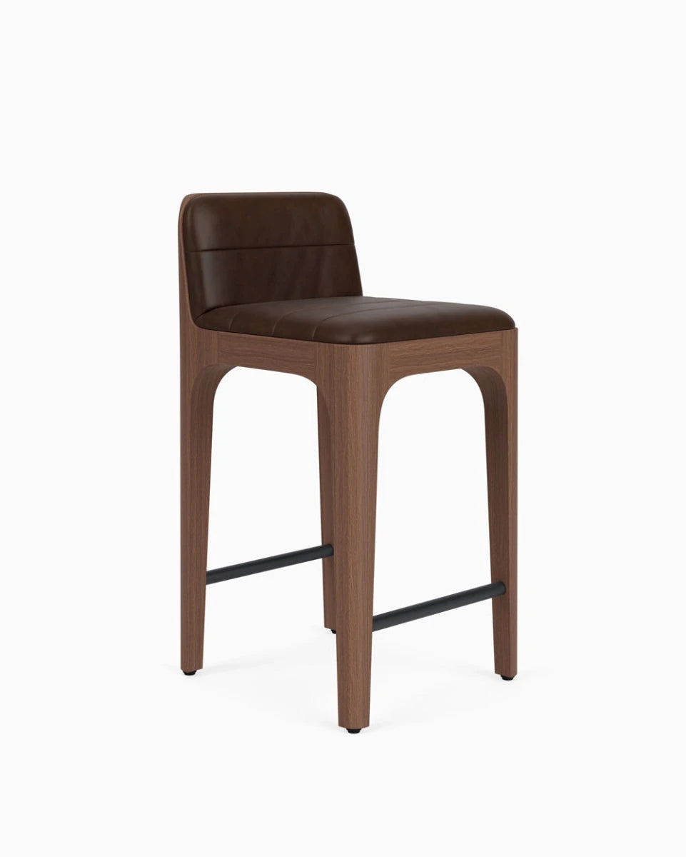 Maple Leather Seat / Walnut Frame / Counter (27" Height)