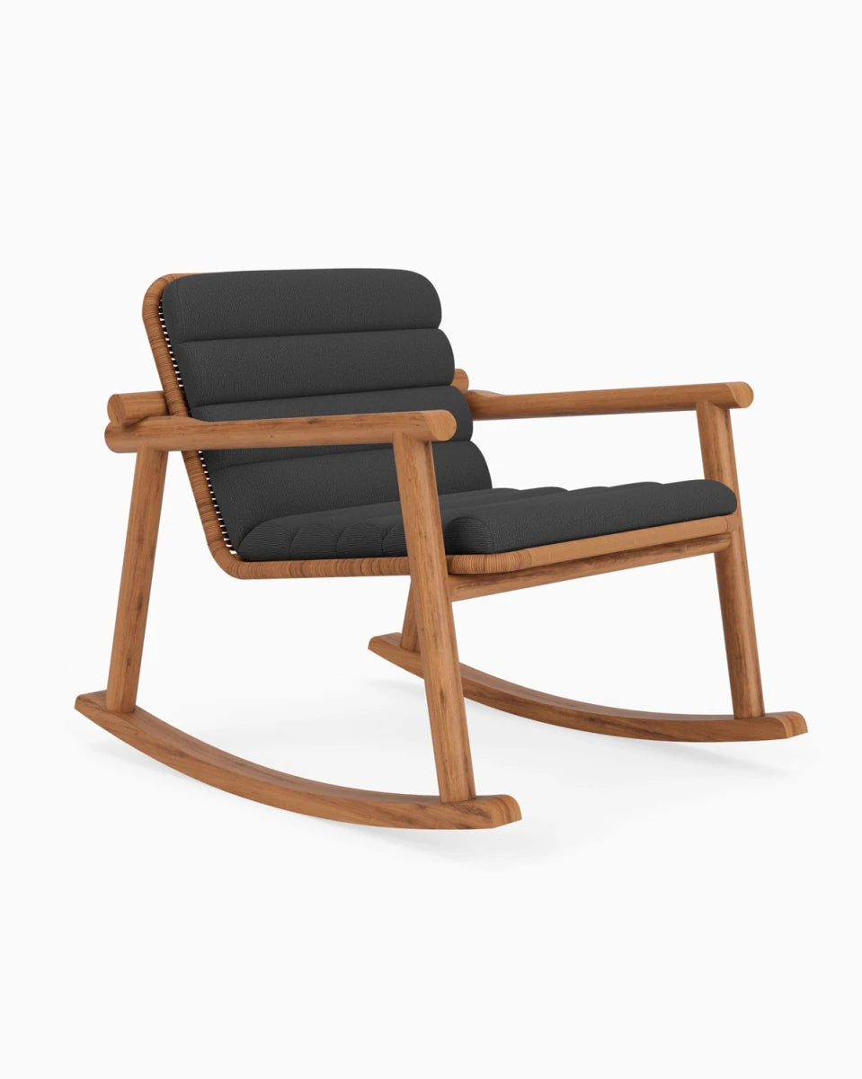 Slate FIQA Boucle / Tan Rattan Seat