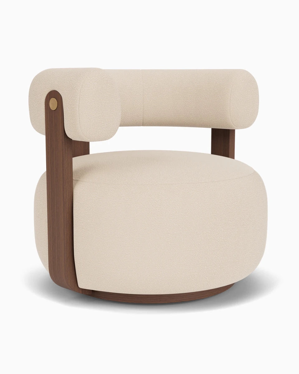 Oat Boucle / Walnut Frame