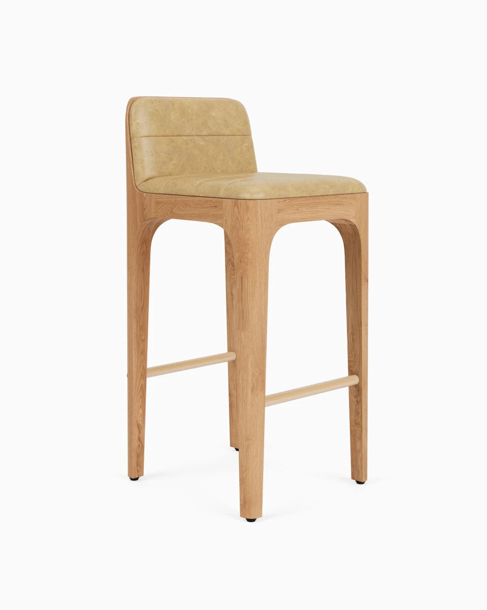 Sunflower Leather Seat / White Oak Frame / Bar (30.5" Height)