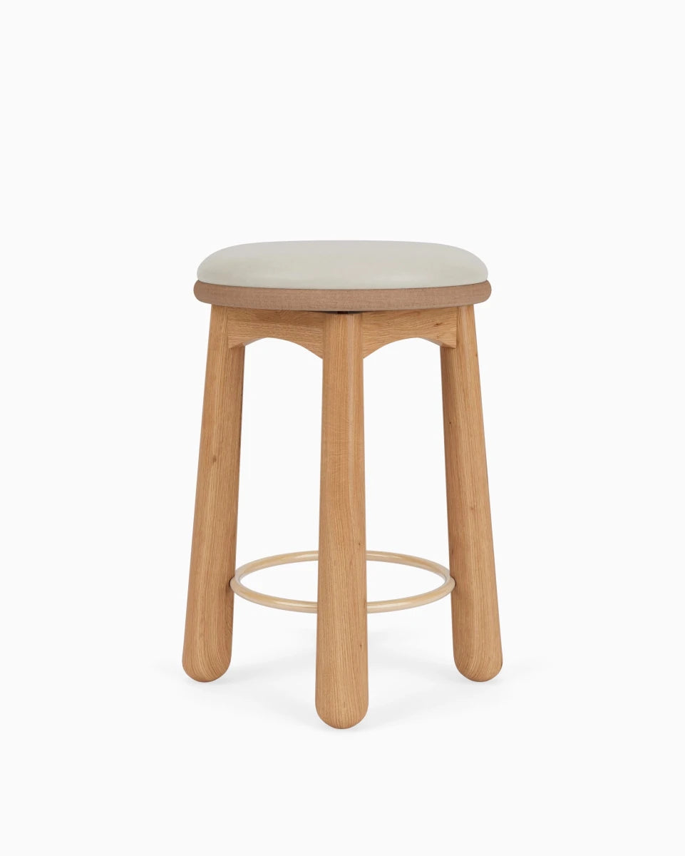 Pearl Leather Seat / White Oak / Counter (24.5" Height)