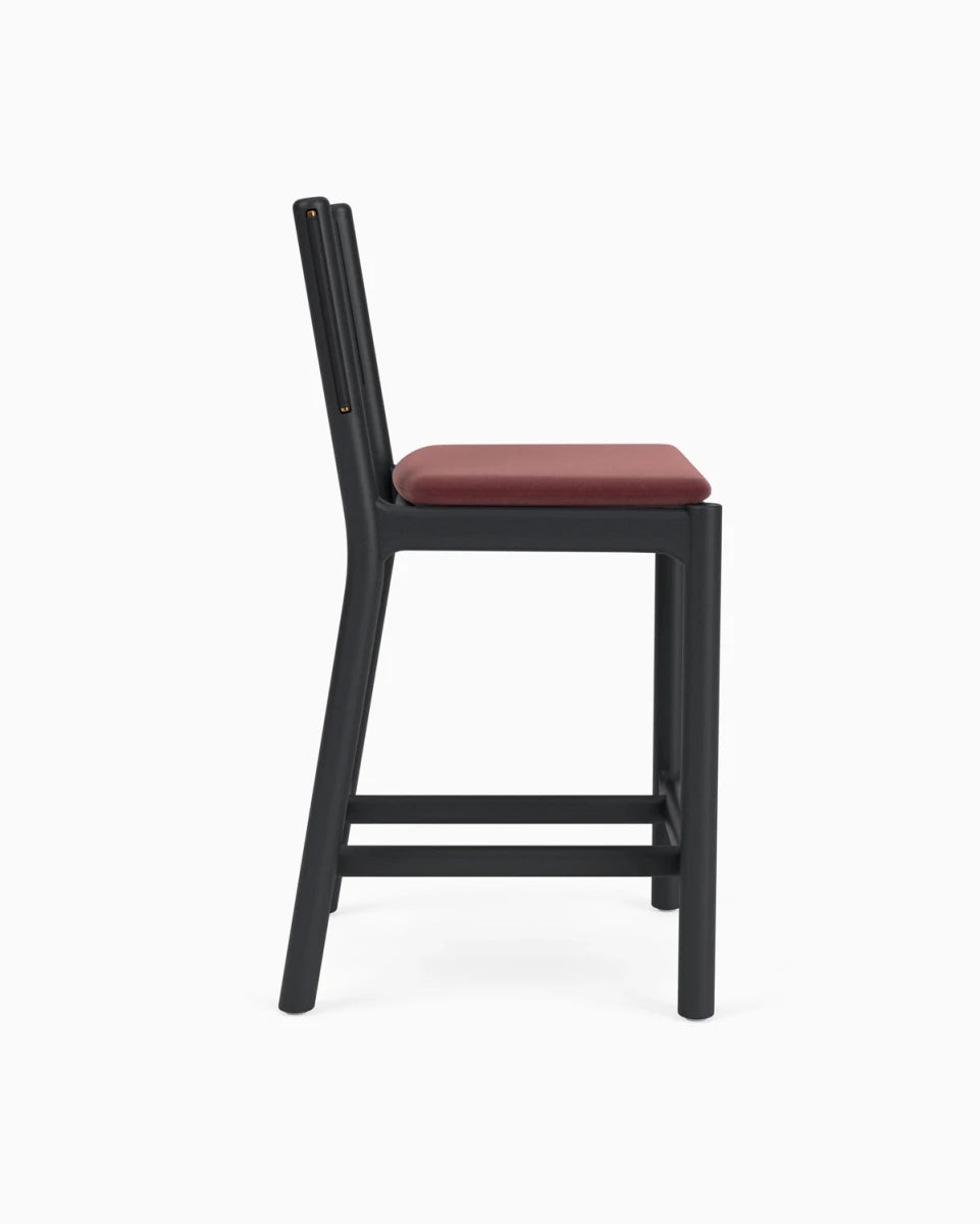 Cabernet Velvet Seat / Black Leather Back / Ebony Oak Frame / Counter (26" Height)