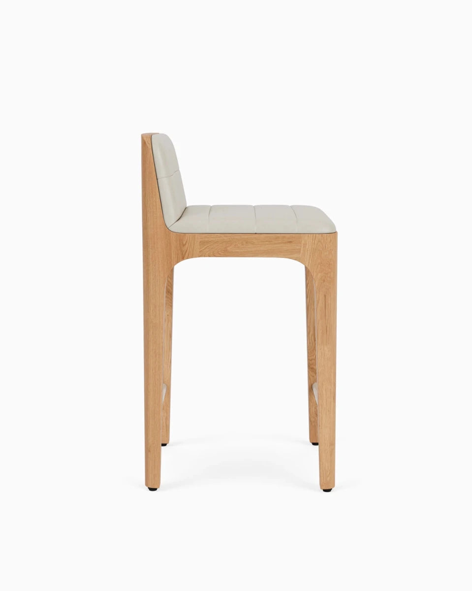 Pearl Leather Seat / White Oak Frame / Counter (27" Height)