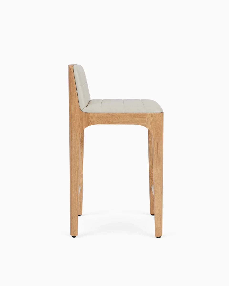 Pearl Leather Seat / White Oak Frame / Counter (27" Height)