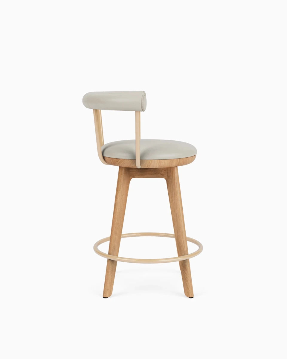 Pearl Leather / White Oak / Counter (25.5" Height)