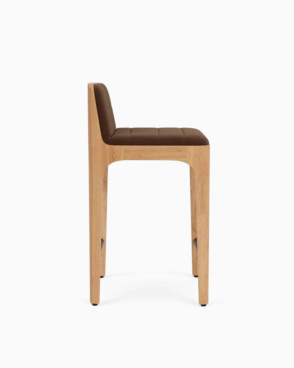 Cognac Velvet Seat / White Oak Frame / Counter (27" Height)
