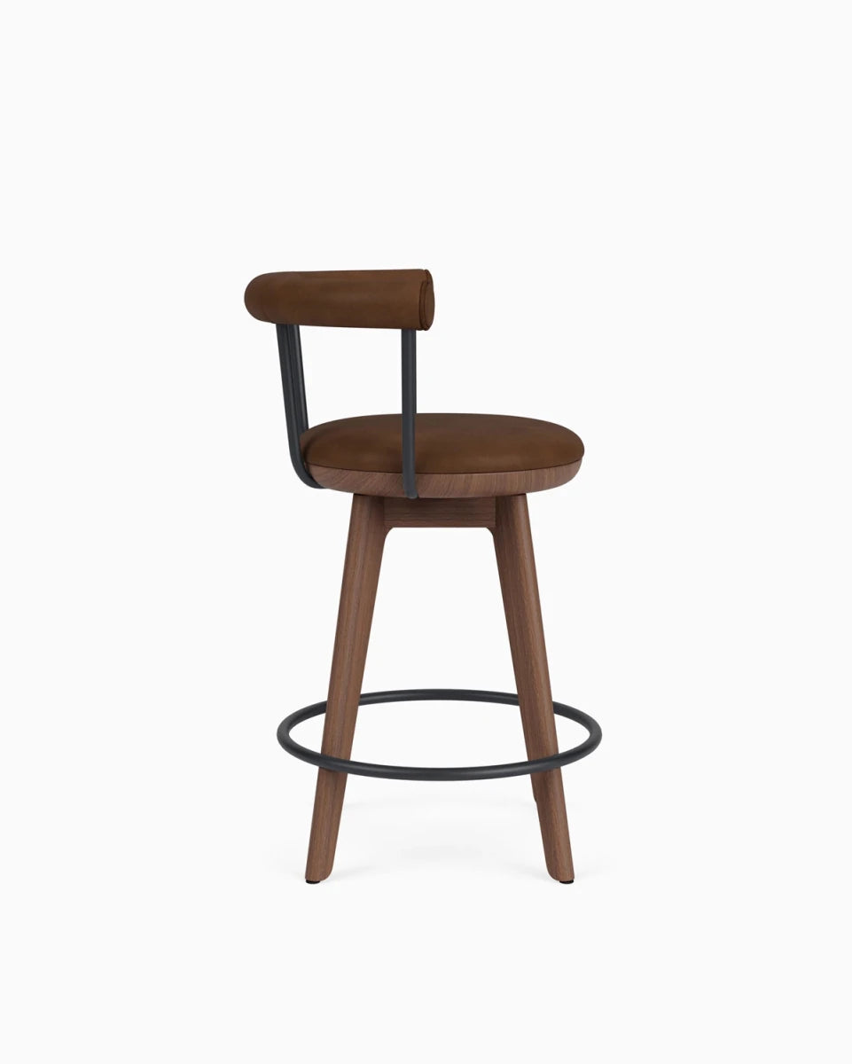 Chestnut Brown Leather / Walnut / Counter (25.5" Height)