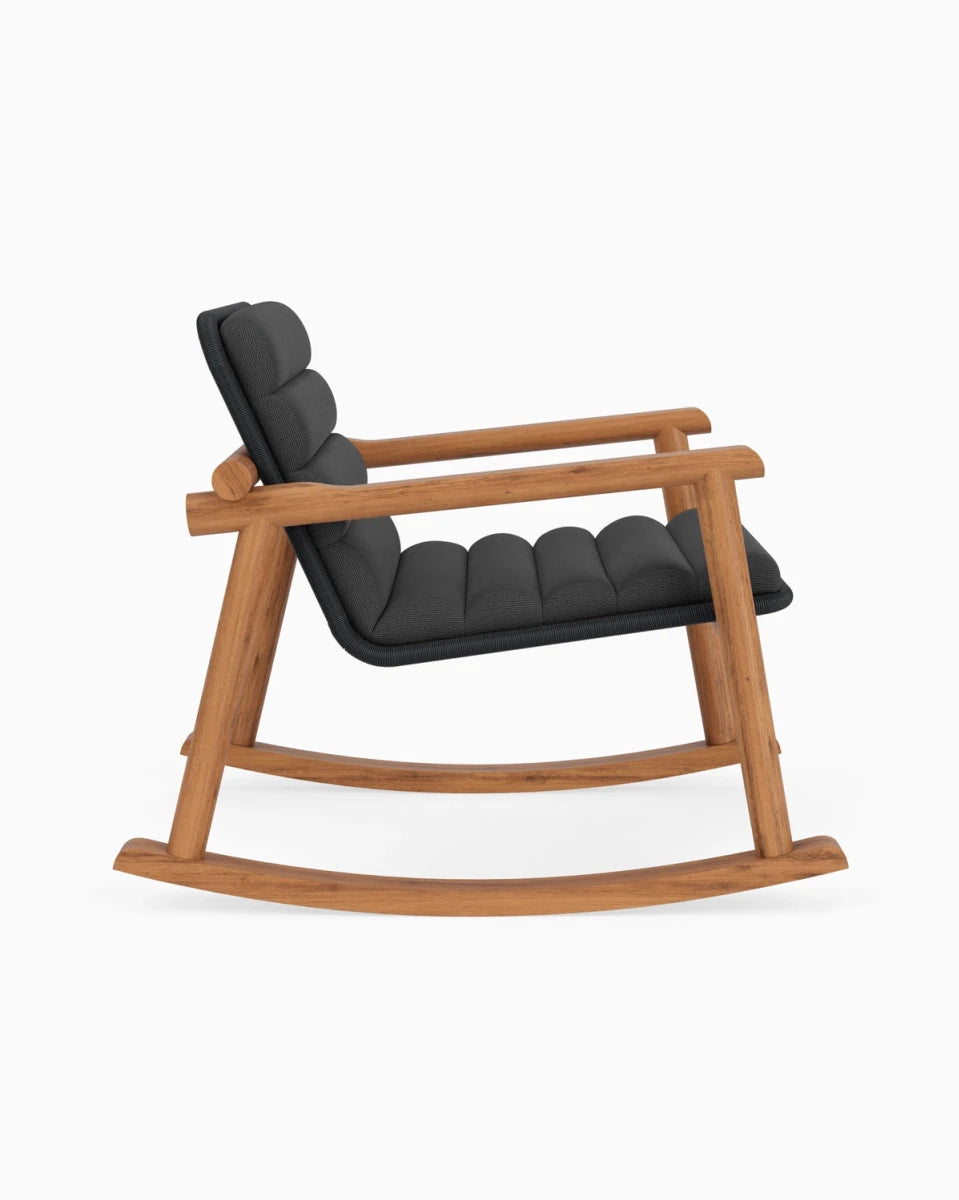 Slate FIQA Boucle / Black Rattan Seat