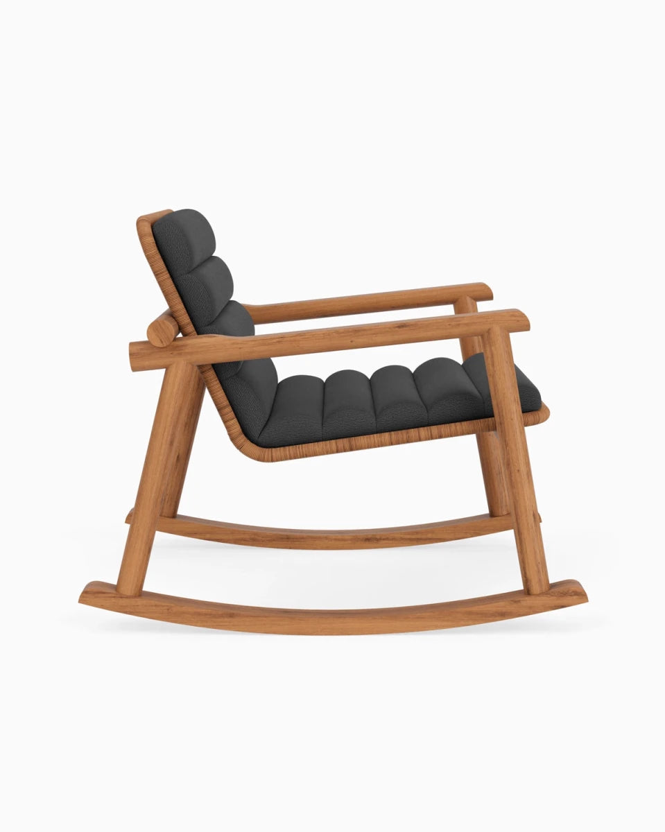 Slate FIQA Boucle / Tan Rattan Seat