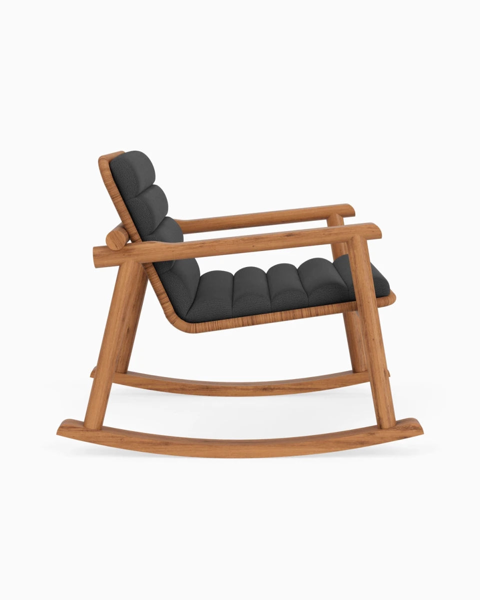 Slate FIQA Boucle / Tan Rattan Seat