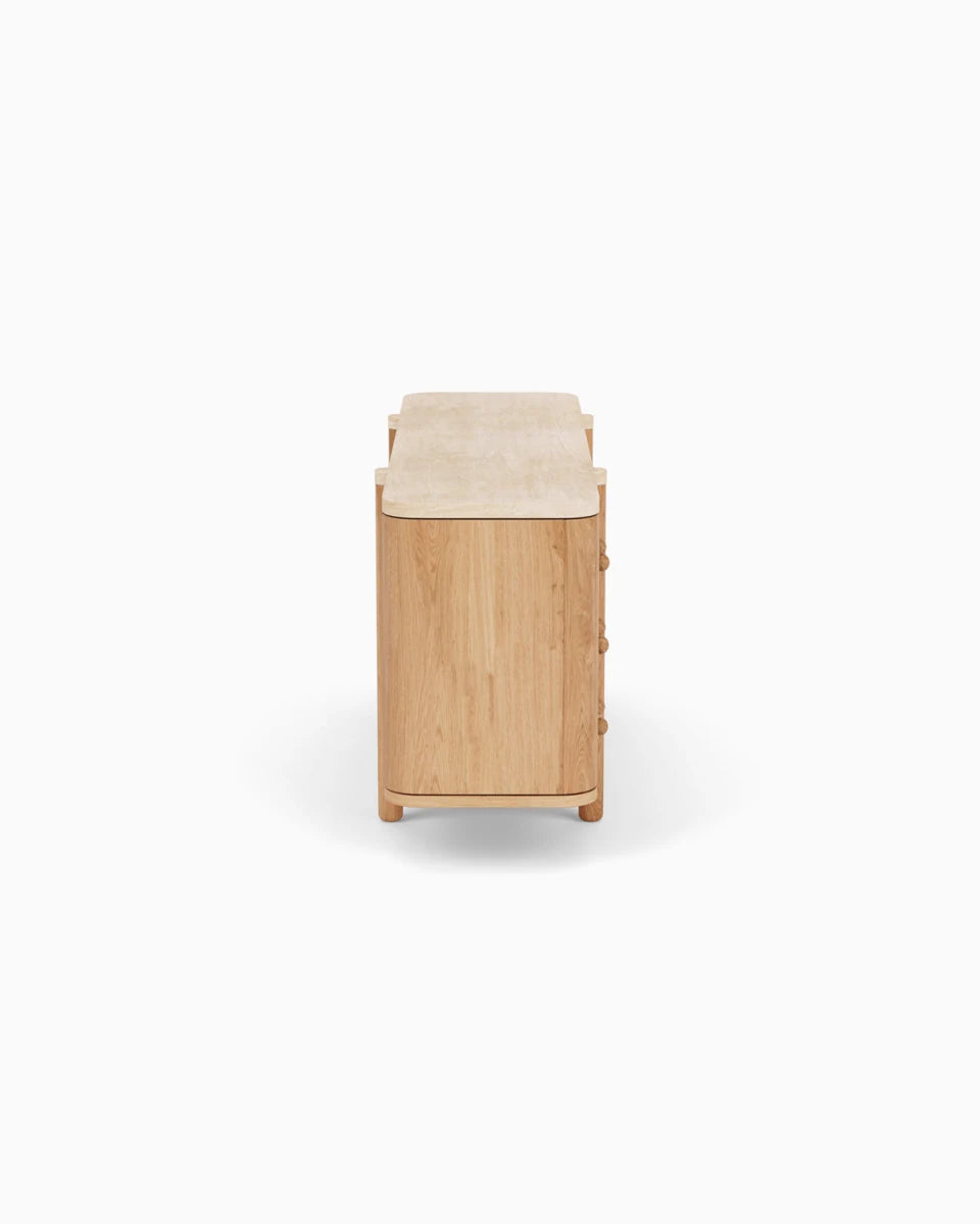 White Oak / Travertine Top / 68"