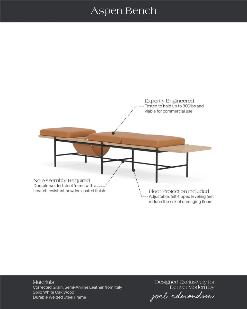 Saddle Leather / White Oak / 86" Long