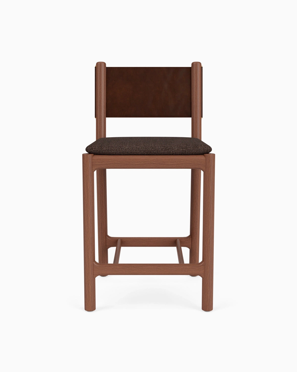 Ember Grey Seat / Maple Brown Leather Back / Walnut Frame