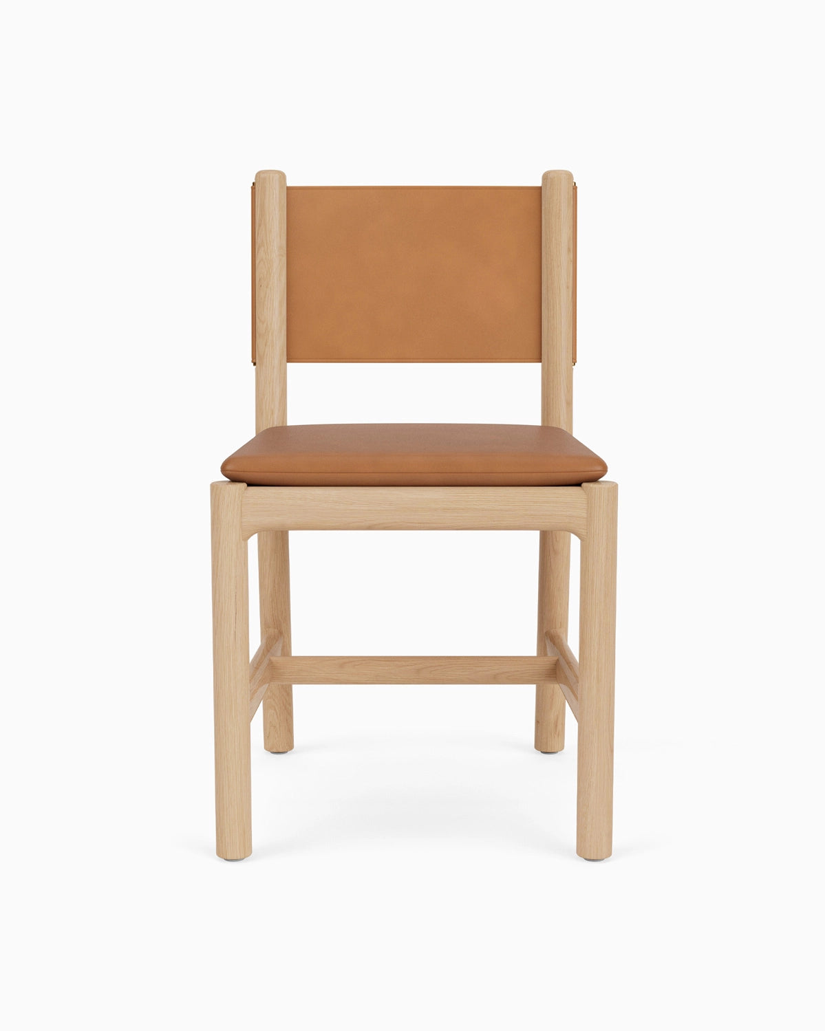 Saddle Leather Seat / Saddle Leather Back / White Oak Frame