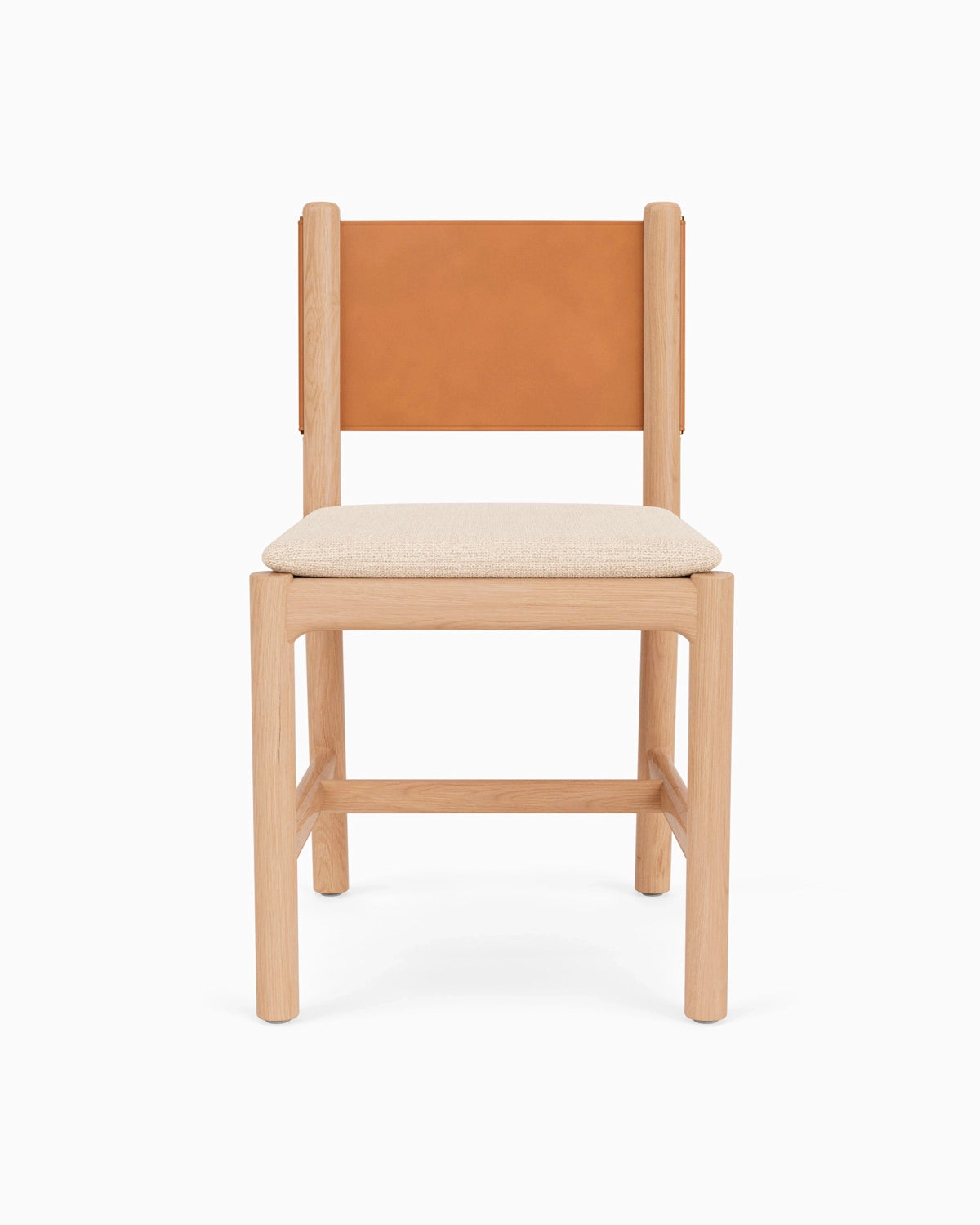 Oat Woven Seat / Saddle Leather Back / White Oak Frame