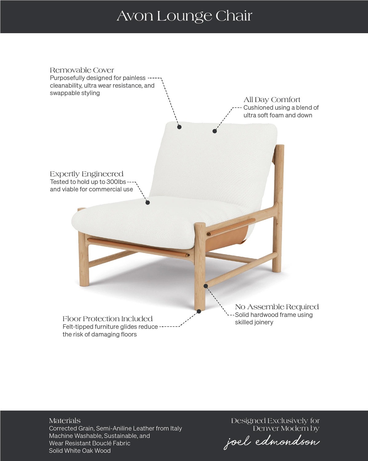 Dove FIQA Boucle / Saddle Leather / White Oak