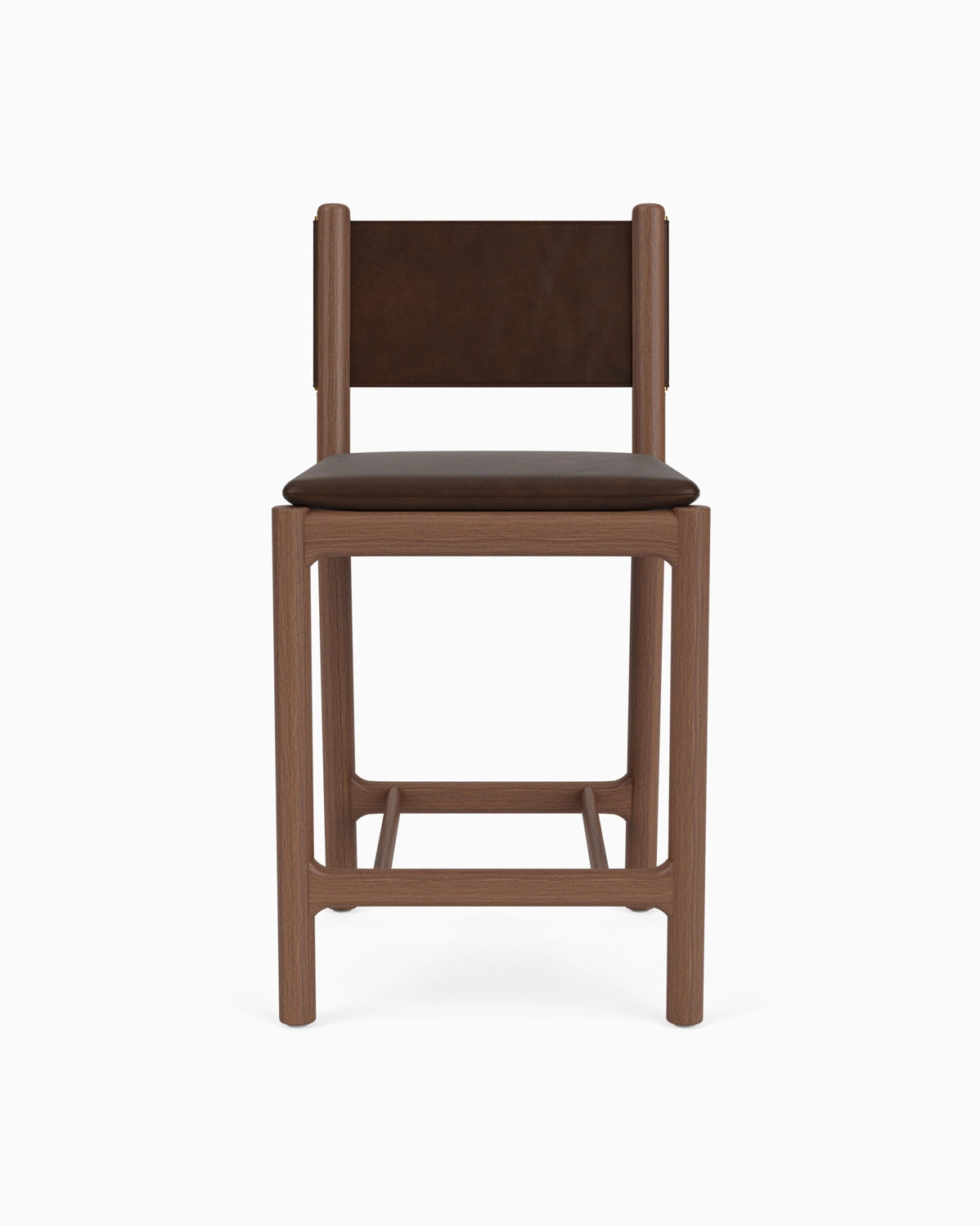 Maple Brown Leather Seat / Maple Brown Leather Back / Walnut Frame