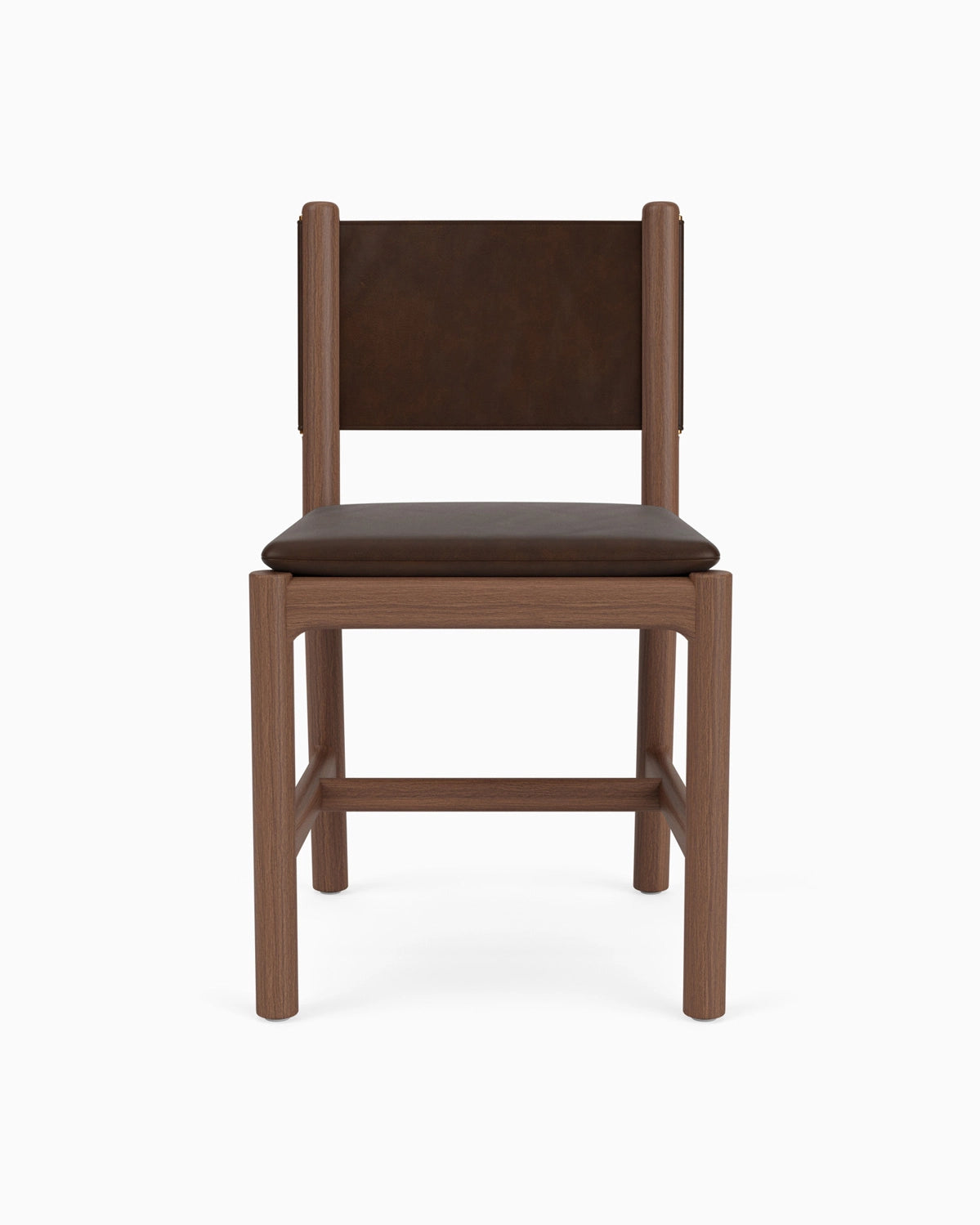 Maple Brown Leather Seat / Maple Brown Leather Back / Walnut Frame