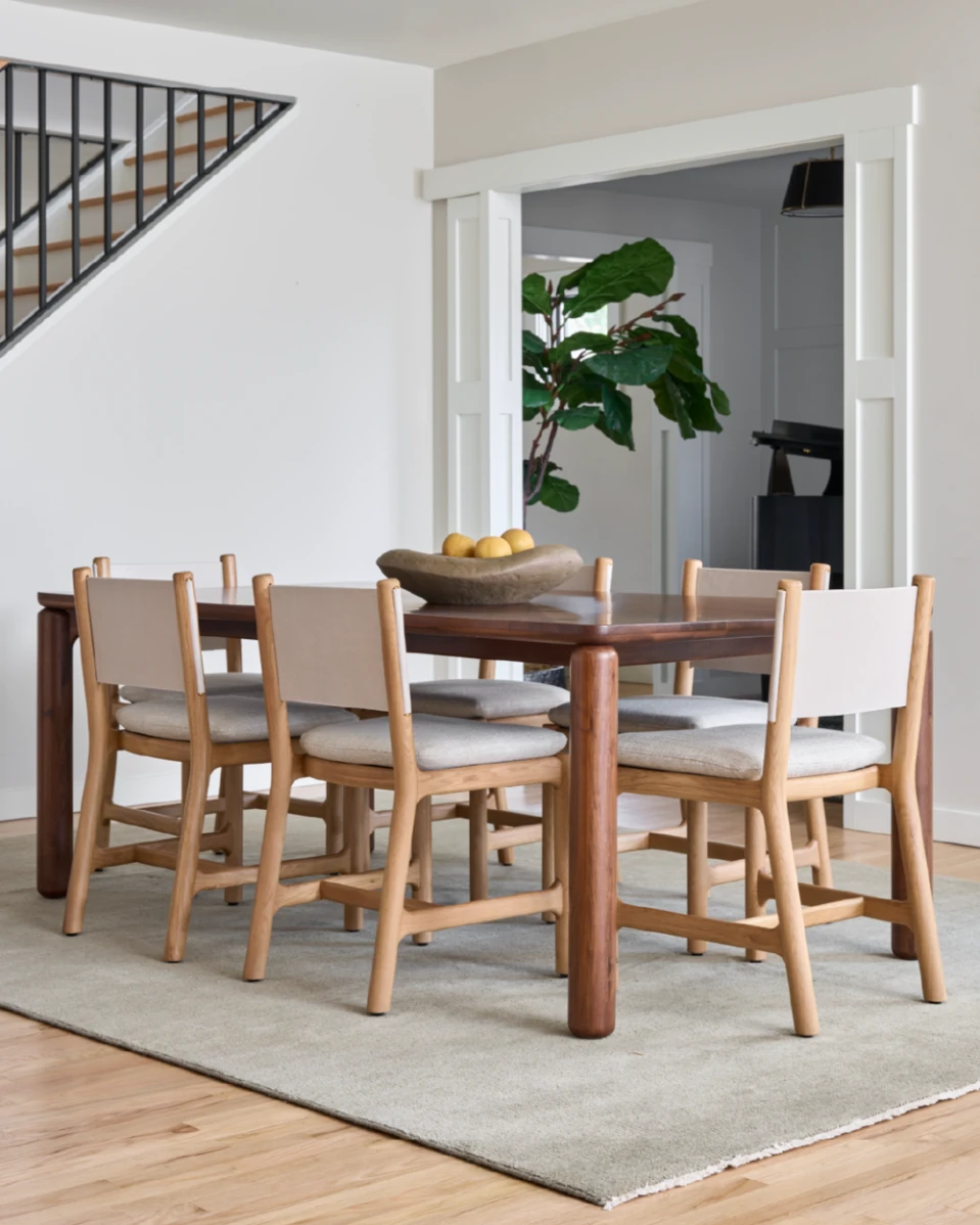 Latte Basketweave Seat / Pearl Leather Back / White Oak Frame