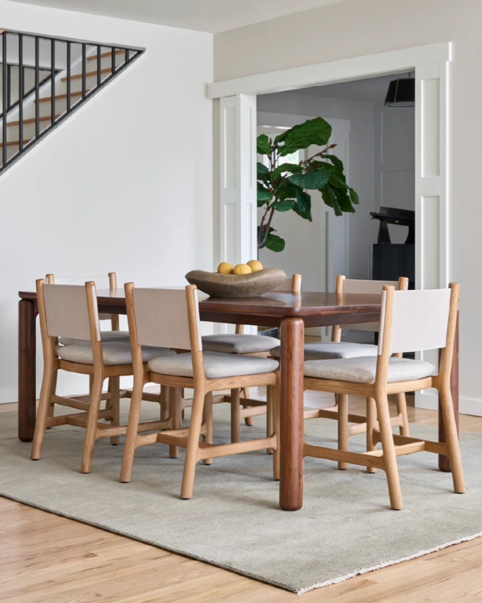 Latte Basketweave Seat / Pearl Leather Back / White Oak Frame