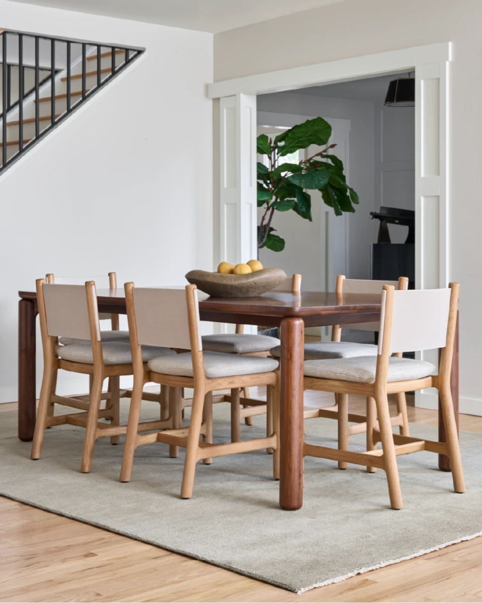 Latte Basketweave Seat / Pearl Leather Back / White Oak Frame