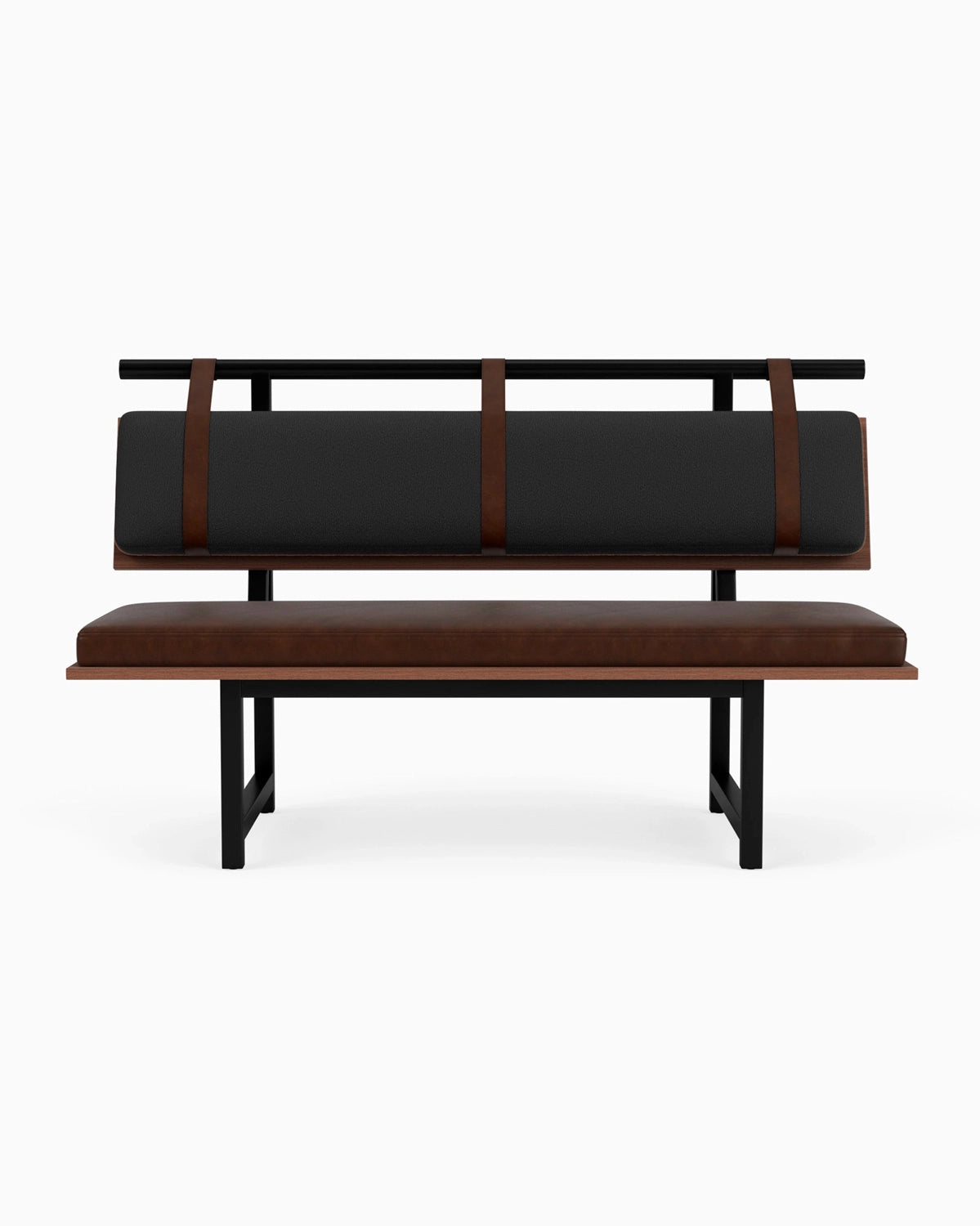 Charcoal Boucle / Maple Brown Leather / Walnut Deck / 60" Long