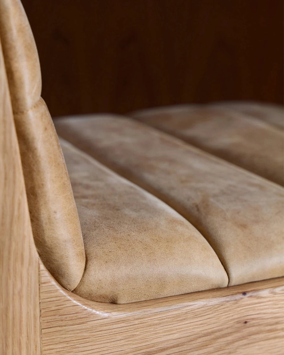 Sunflower Leather Seat / White Oak Frame / Counter (27" Height)
