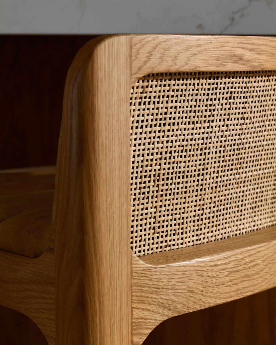 Sunflower Leather Seat / White Oak Frame / Counter (27" Height)