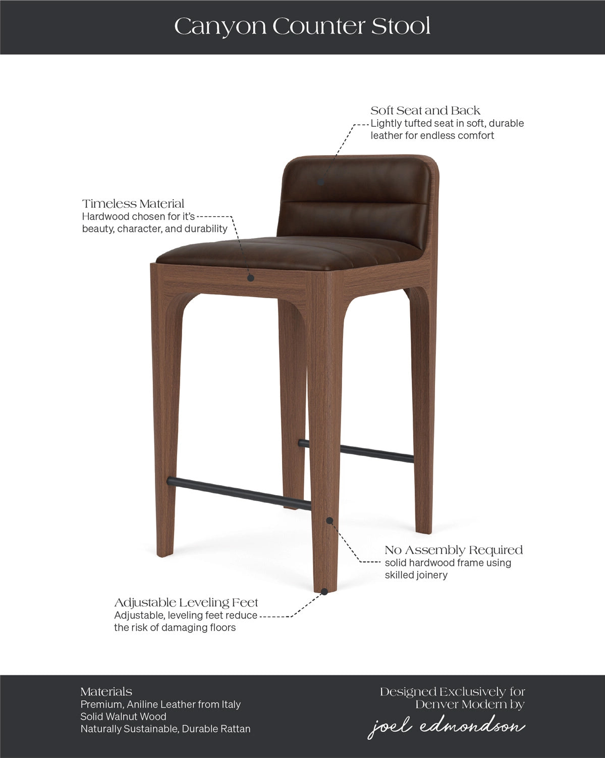 Walnut Frame / Maple Leather Seat