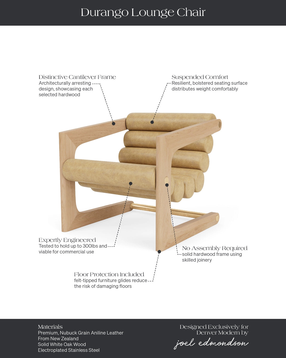 White Oak Frame / Sunflower Leather