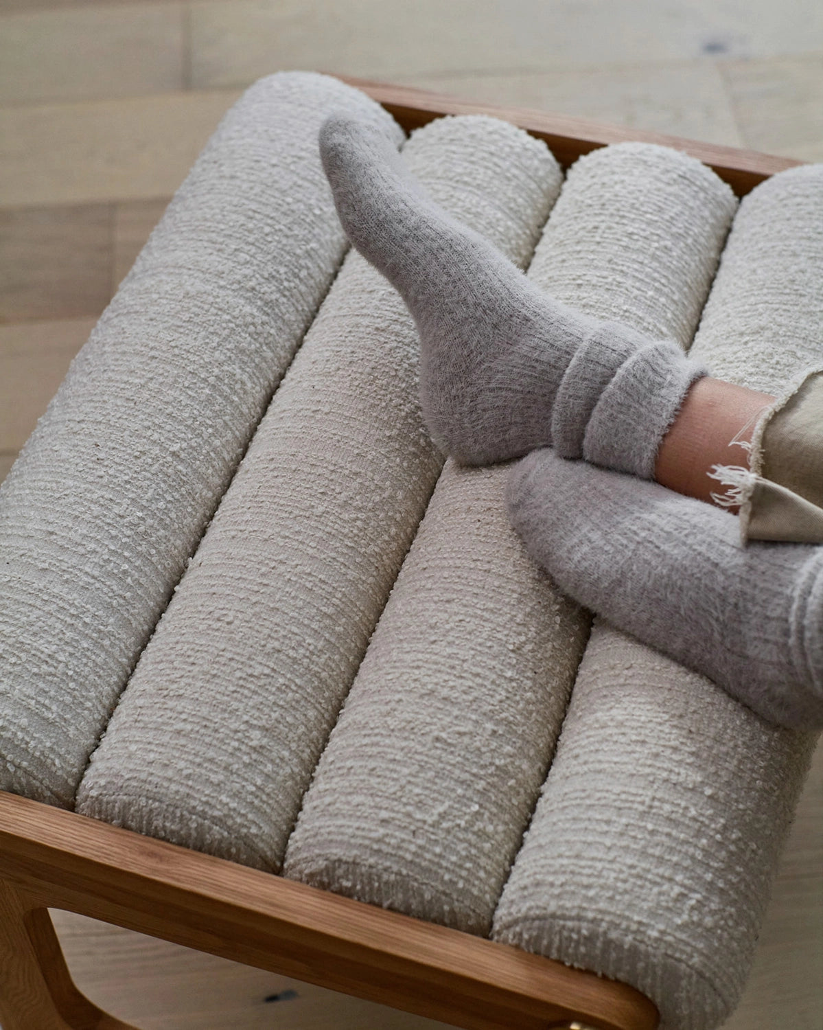 White Oak Frame / Mist Boucle