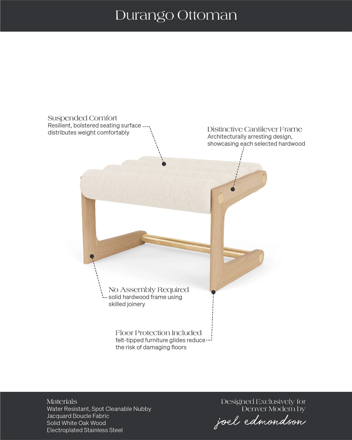 White Oak Frame / Mist Boucle