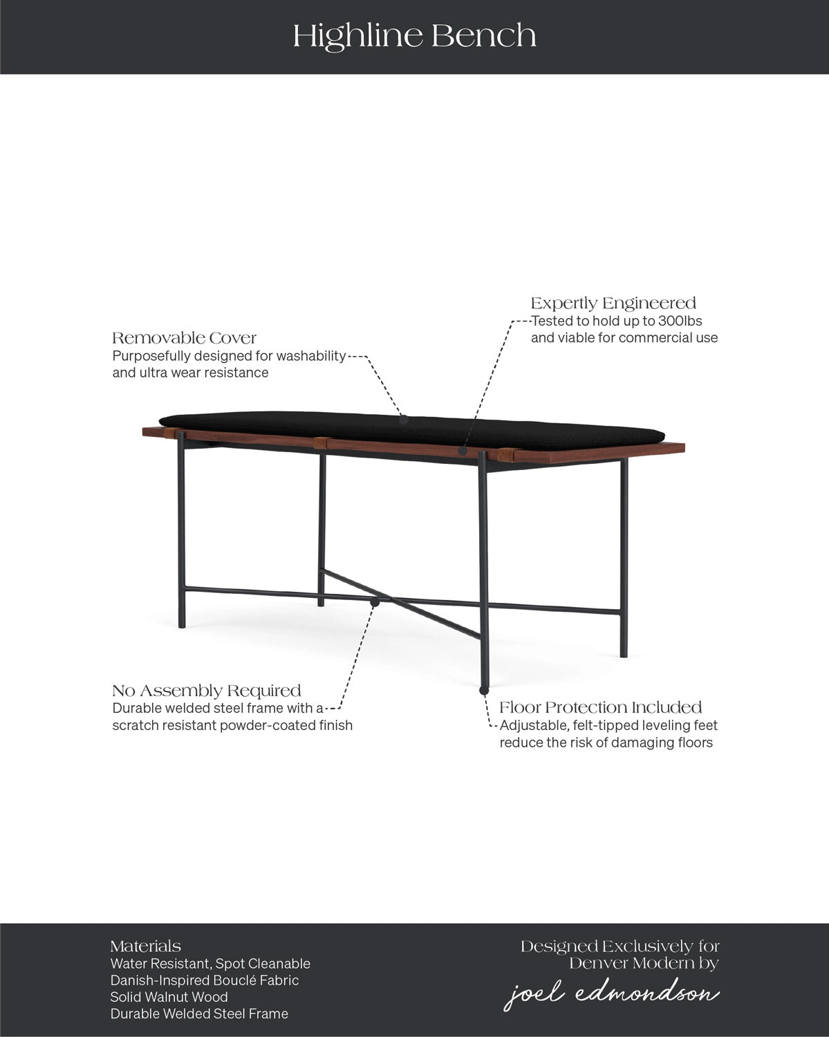 Charcoal Boucle / Walnut