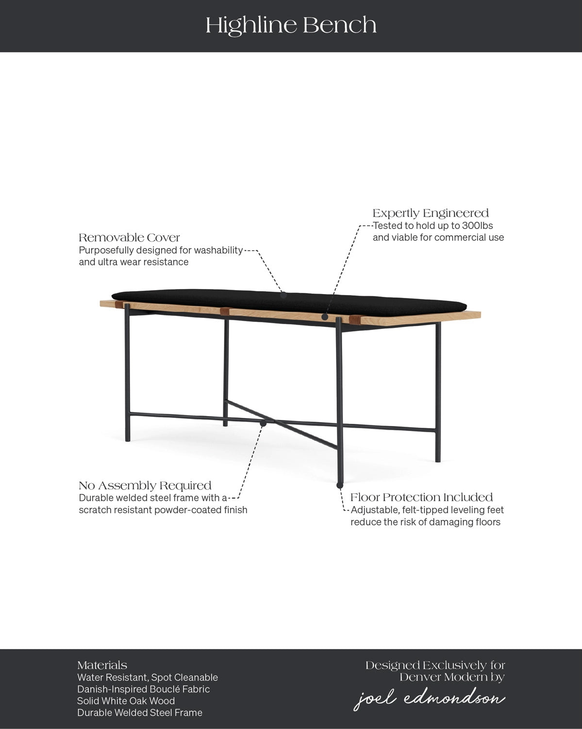 Charcoal Boucle / White Oak