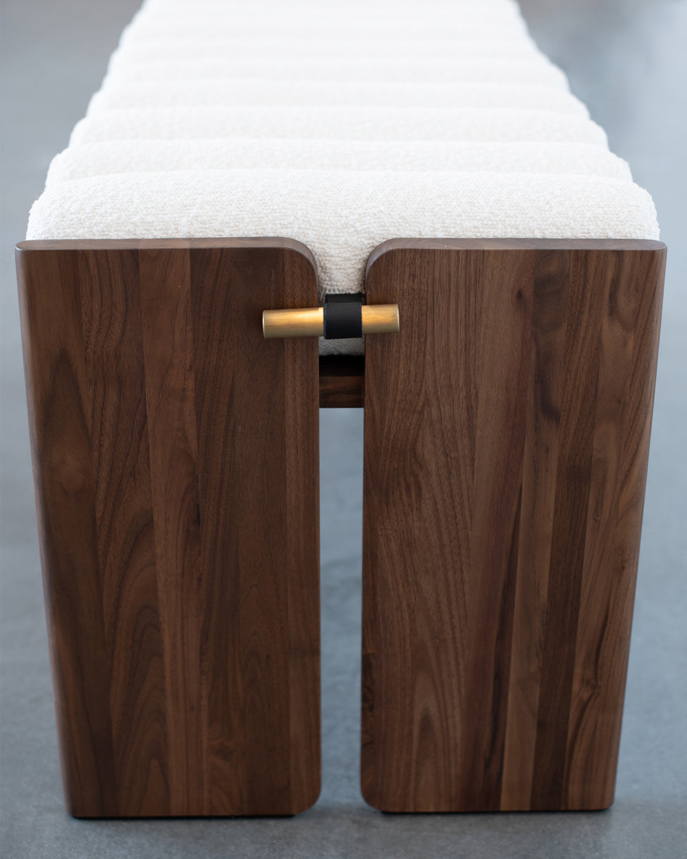 White Boucle / Walnut