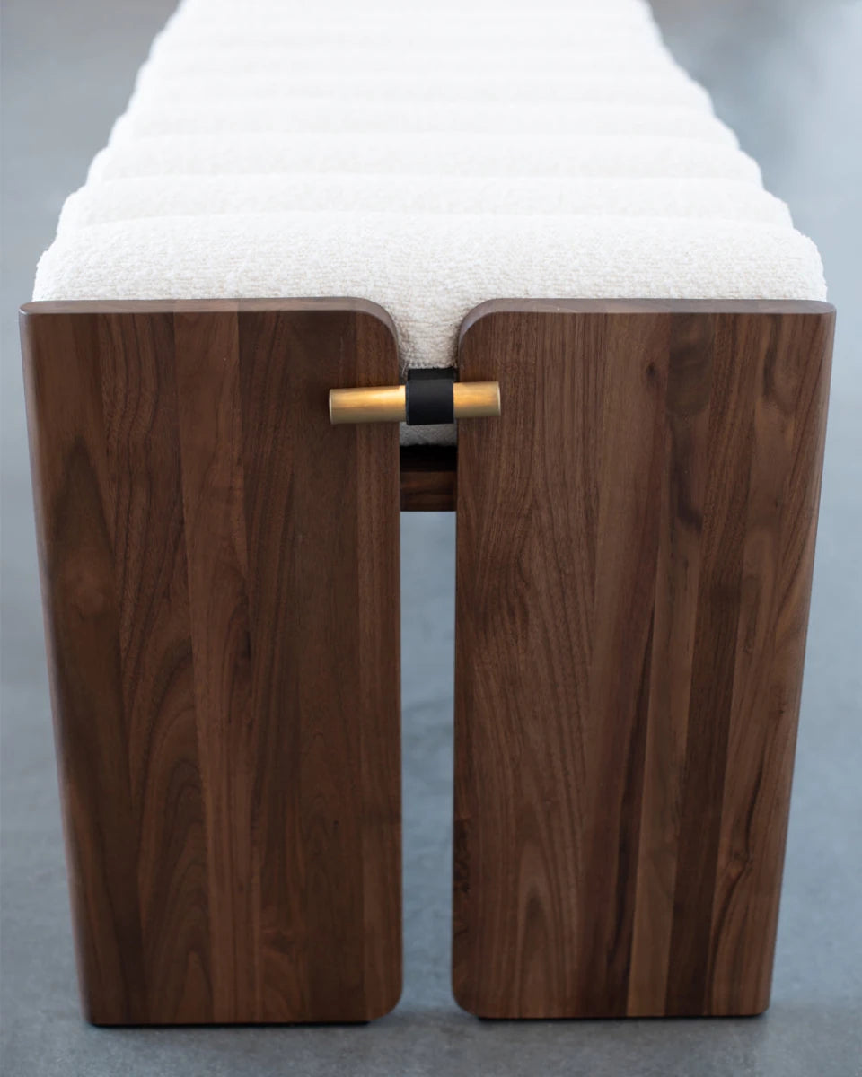 White Boucle / Walnut