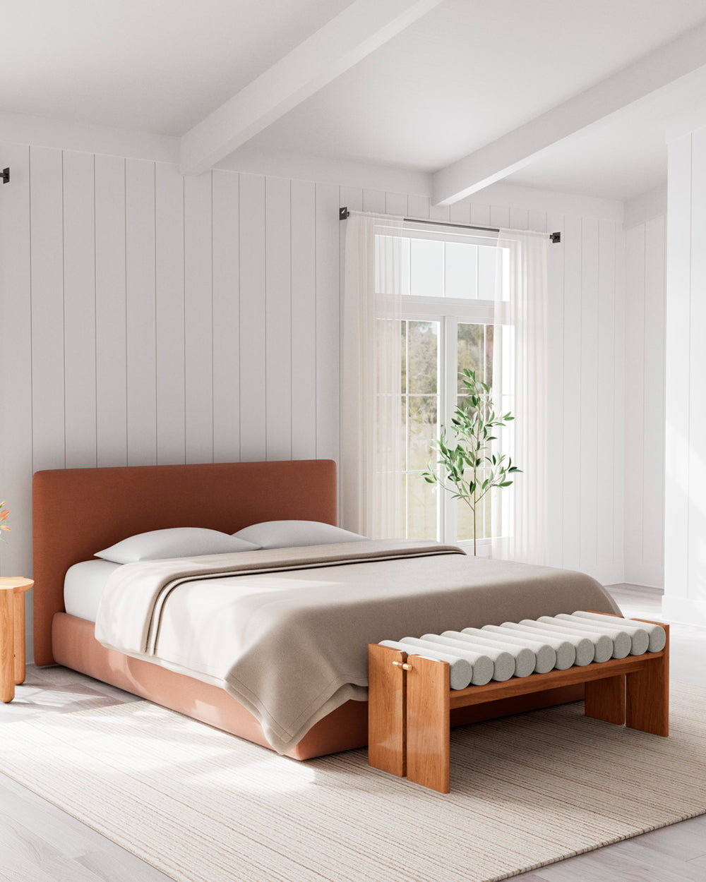 White Boucle / White Oak