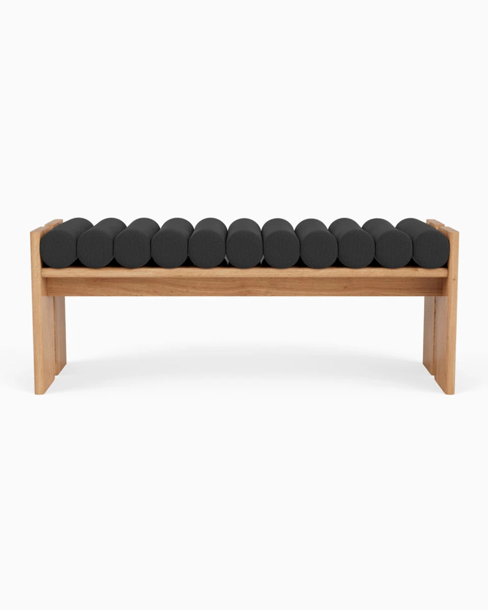 Charcoal Boucle / White Oak